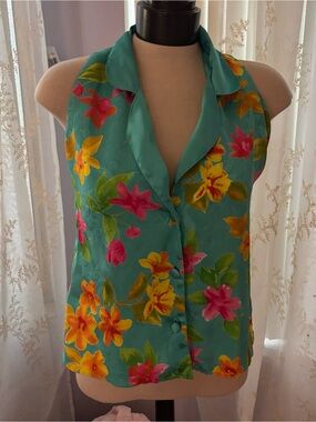 vintage gold label victoria secret floral blouse 🌺